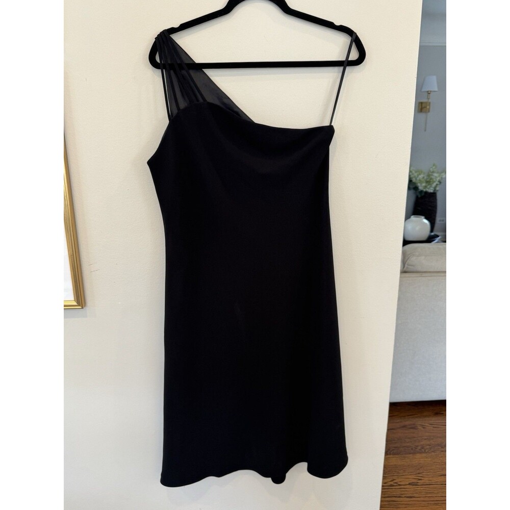 RALPH LAUREN Women's One Shoulder Lined, black Dress, Size 14